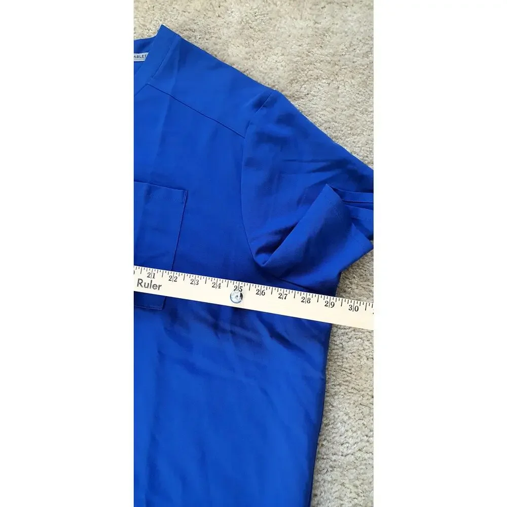 Fabletics NWOT Helix Scrub Top V-neck Mens 3X Royal Blue Lightweight READ